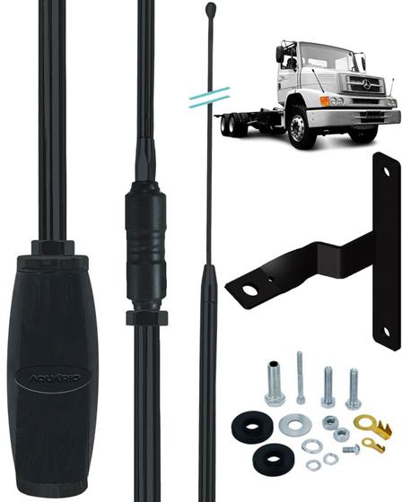 Imagem de Antena Px Bobinada Black Argentina 1,70m Mb Bicudo Suporte Dianteiro Lado Carona Parafusos