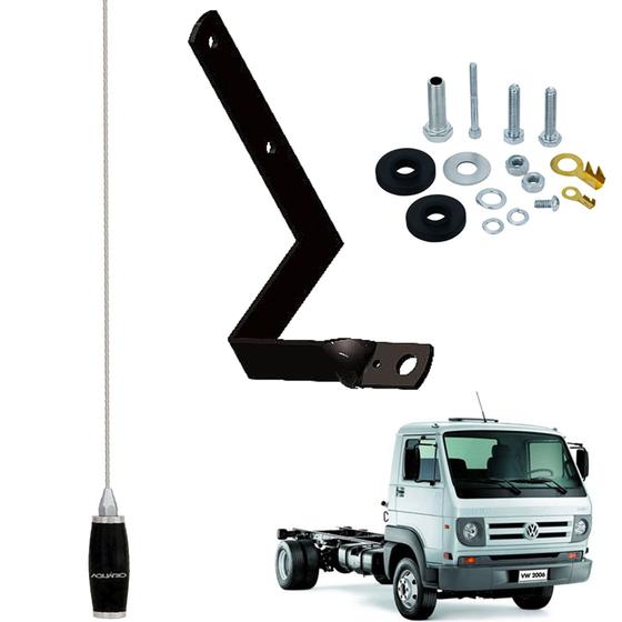 Imagem de Antena Px Inox 1,40 metros Suporte Dianteiro Volkswagen Delivery Kit Parafusos