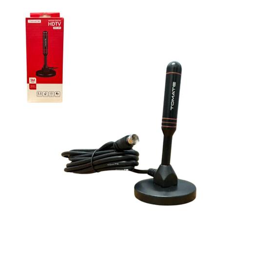 Antena Tv Digital Interna Base Imã Hdtv Uhf Cabo 3m Original - TOMATE Imagem de Antena Tv Digital Interna Base Imã Hdtv Uhf Cabo 3m Original