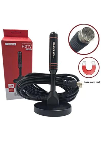 Antena Tv Digital Interna Hdtv 4k Prova Agua E 3m Cabo - tomate Imagem de Antena Tv Digital Interna Hdtv 4k Prova Agua E 3m Cabo