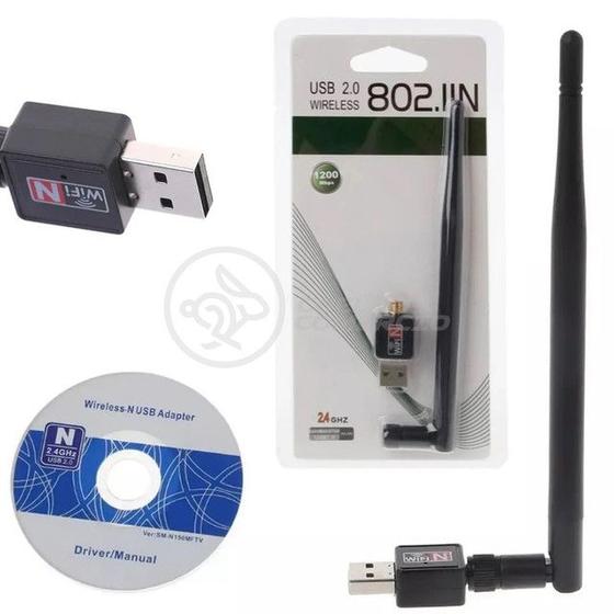 Imagem de Antena USB 2.0 Receptor de WiFi Wireless Internet Sem Fio 1200Mbps 802.INN PC Notebook 13