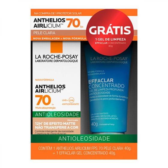 Anthelios Airlicium Pele Clara Fps70 40g + Effaclar Gel Concentrado 40g Menor preço em Anthelios Airlicium Pele Clara Fps70 40g + Effaclar Gel Concentrado 40g