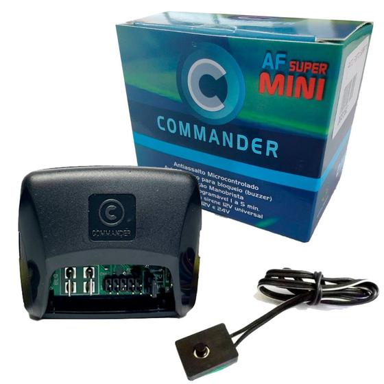 Imagem de Anti Furto Anti Assalto Bloqueador Automotivo Bivolt com Buzzer Commander AF Super Mini