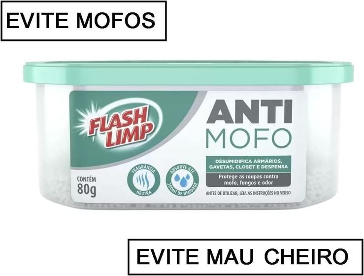 Imagem de Anti Mofo Desumidificador Armários Guarda Roupa 80g Neutro AMO1874 Flash Limp