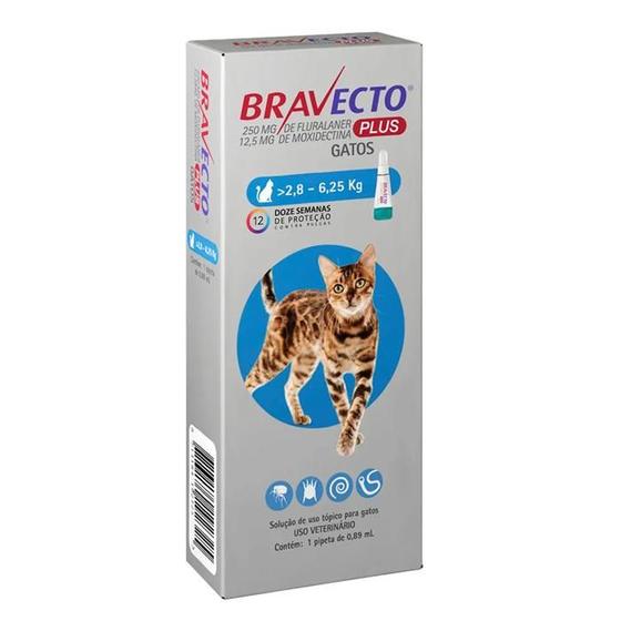 Imagem de Anti Pulgas Bravecto Plus para Gatos de 2,8kg a 6,2kg