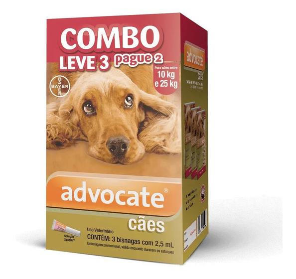 Anti Pulgas Combo Advocate Bayer Para Cães De 10kg A 25kg - 2,5ml Menor preço em Anti Pulgas Combo Advocate Bayer Para Cães De 10kg A 25kg - 2,5ml