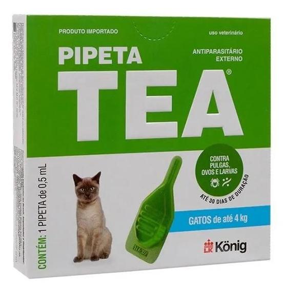 Imagem de Anti Pulgas Pipeta Tea Para Gatos Até 4kg 30 Dias De Duração