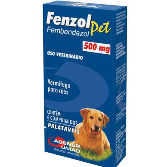 Imagem de Antiparasitário Fenzol Pet Agener União com 6 unidades - 500 mg