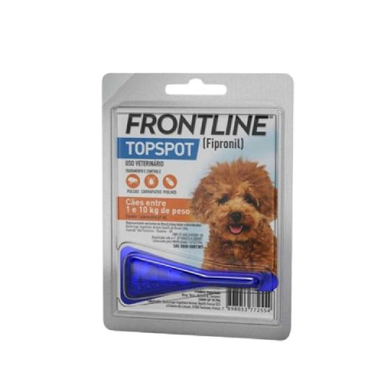 Imagem de Antipulga e Carrapato Frontline Topspot -  Cães 01,0 a 10,0 KG  - 0,67 ml ( 01 Pipeta)