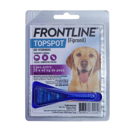Imagem de Antipulga e Carrapato Frontline Topspot -  Cães 20,0 a 40,0 KG  - 2,68 ml ( 01 Pipeta)