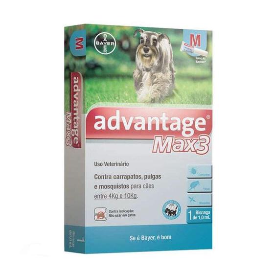 Imagem de Antipulgas Advantage Max3 1,0ml para Cães entre 4 e 10kg
