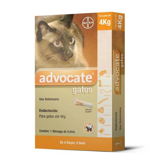 Imagem de Antipulgas Advocate Gatos até 4 kg com 3 Pipetas 0,4ml