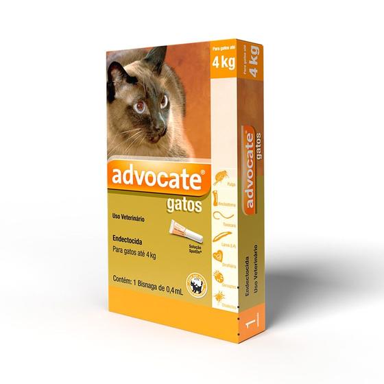 Imagem de Antipulgas Advocate para Gatos até 4 kg (3 Unidades) - 0,4 mg