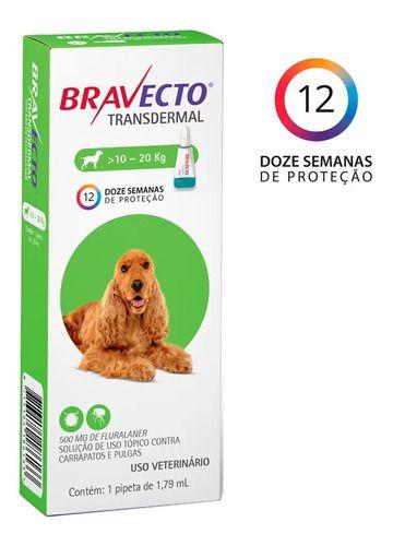 Imagem de Antipulgas Bravecto Transdermal Cães 10 A 20kg - 500mg