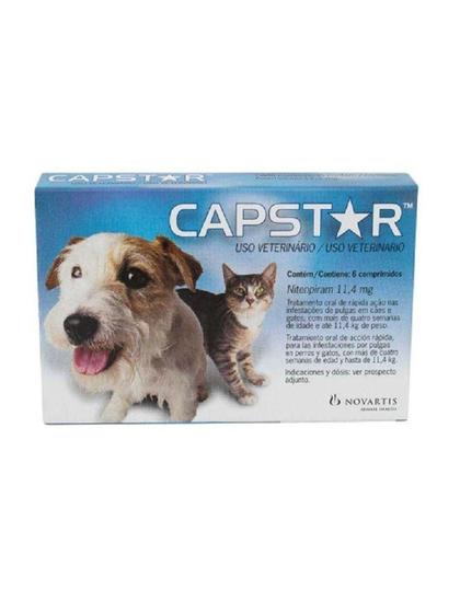 Imagem de Antipulgas Capstar 11 mg para Cães e Gatos até 11,4 Kg 6 comprimidos - Elanco