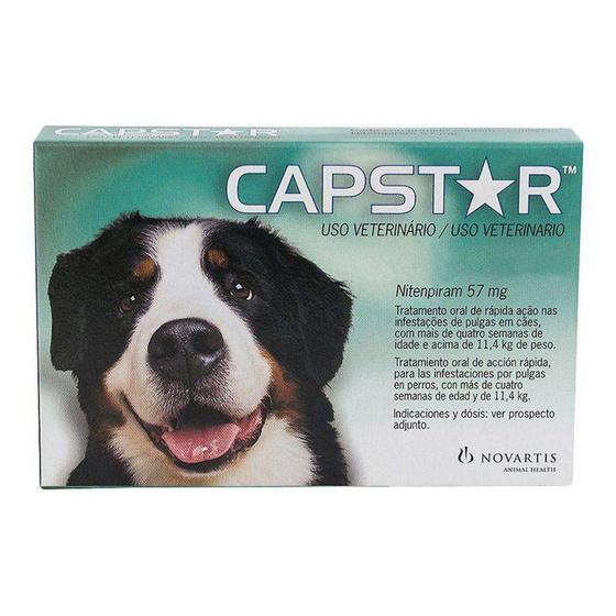 Imagem de Antipulgas Capstar Elanco 57mg - Cães 11 a 57kg - Cx 6 Comprimidos