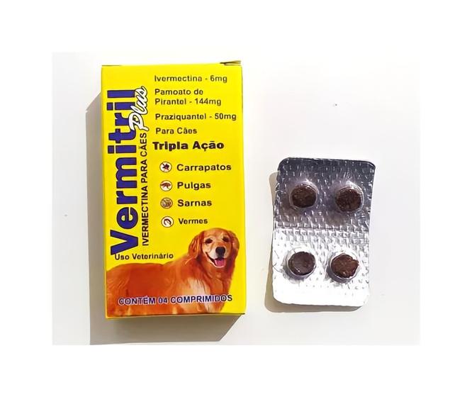 Imagem de Antipulgas, Carrapatos e Sarnas  Tripla Ação Plus contra parasitas  4 Cápsulas para Cães de 30kg