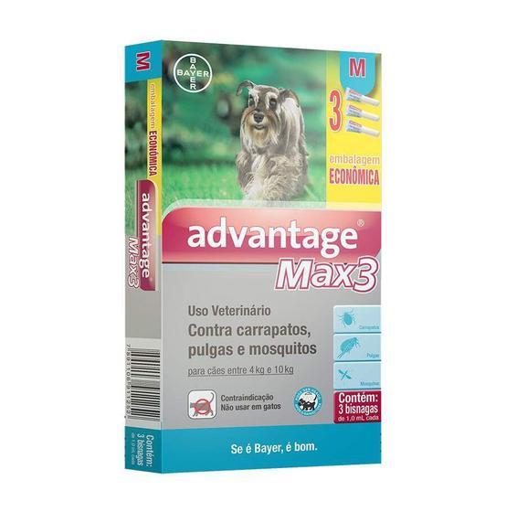 Imagem de Antipulgas Combo Advantage Max3 2,5ml para Cães de 4 e 10kg