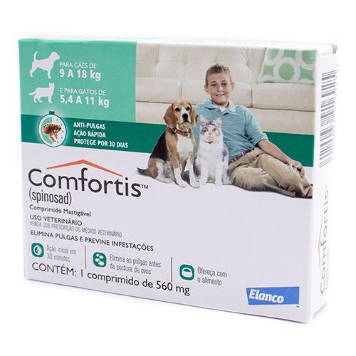 Imagem de Antipulgas Comfortis para Cães de 9 a 18kg e Gatos de 5,4 Aa 11Kg 560mg