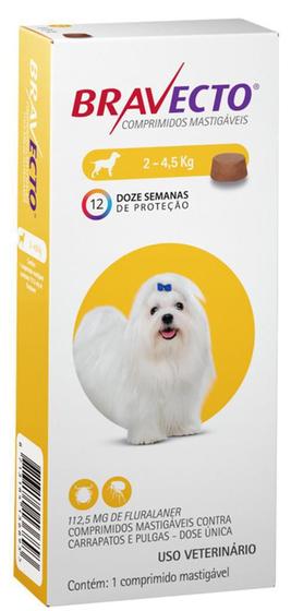 Imagem de Antipulgas E Carrapatos Bravecto 2 A 4,5Kg