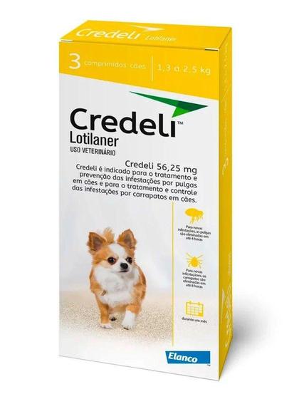 Imagem de Antipulgas e Carrapatos Elanco Credeli 56,25 mg para Cães