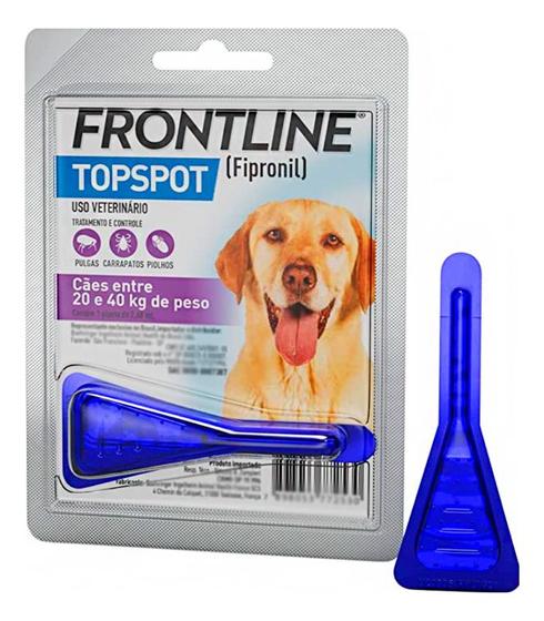 Imagem de Antipulgas E Carrapatos Frontline Topspot P/ Cães 20 A 40kg Medicamento Remédio Pipeta Aplicável