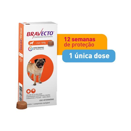 Imagem de Antipulgas e Carrapatos MSD Bravecto Cães 4,5 a 10kg