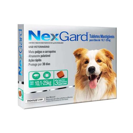 Antipulgas e Carrapatos Nexgard 10 a 25 Kg com 3 tabletes é boa?