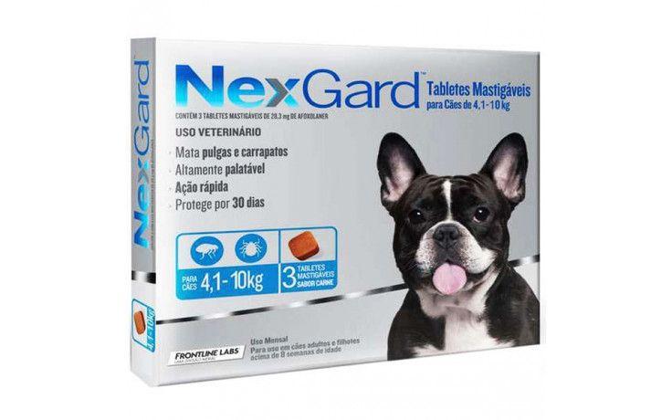 Imagem de Antipulgas E Carrapatos Nexgard 28,3mg Para Cães De 4,1 A 10kg 3 Tabletes