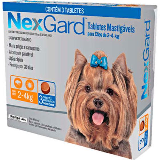 Antipulgas e Carrapatos NexGard para Cães de 2 a 4 Kg C/ 1 Tablete Menor preço em Antipulgas e Carrapatos NexGard para Cães de 2 a 4 Kg C/ 1 Tablete