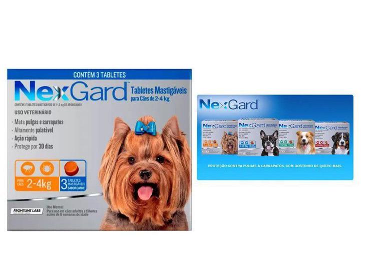 Imagem de Antipulgas E Carrapatos Nexgard Para Cães De 2 A 4kg Com 3 Tabletes