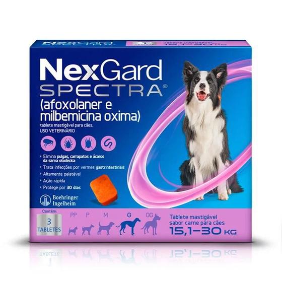 Imagem de Antipulgas e Carrapatos NexGard Spectra para Cães de 15,1 a 30kg - 3 Tabletes