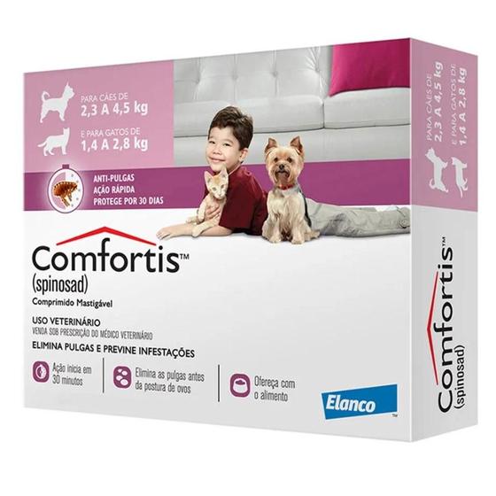 Imagem de Antipulgas Elanco Comfortis 140 mg para Cães de 2,3 a 4 Kg e Gatos de 1,4 a 2,8 Kg