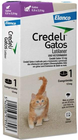 Imagem de Antipulgas Elanco Credeli Lotilaner para Gatos de 0,9 a 2 Kg