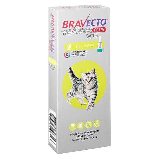 Imagem de Antipulgas MSD Bravecto Transdermal Plus para Gatos de 1,2 a 2,8 Kg - 1 Pipeta