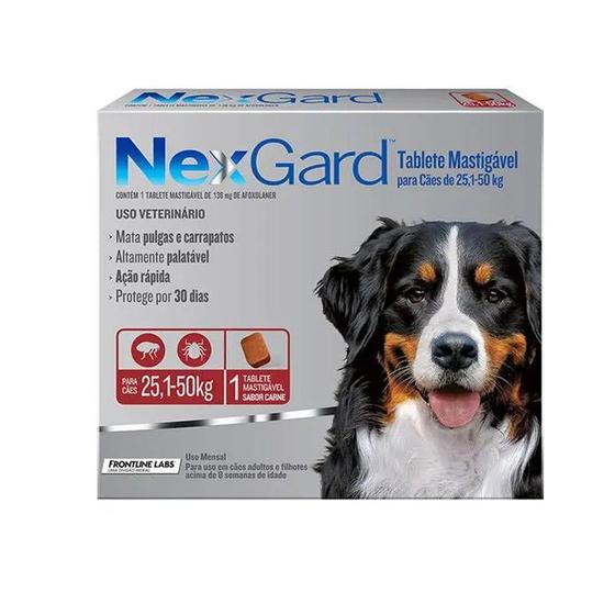 Antipulgas Para Cachorro Nexgard 25 A 50Kg - 1 tablete 136Mg é boa?