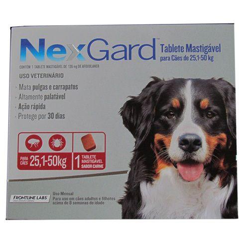 Imagem de Antipulgas Para Cachorro Nexgard 25 A 50Kg - 1 Tablete 136Mg