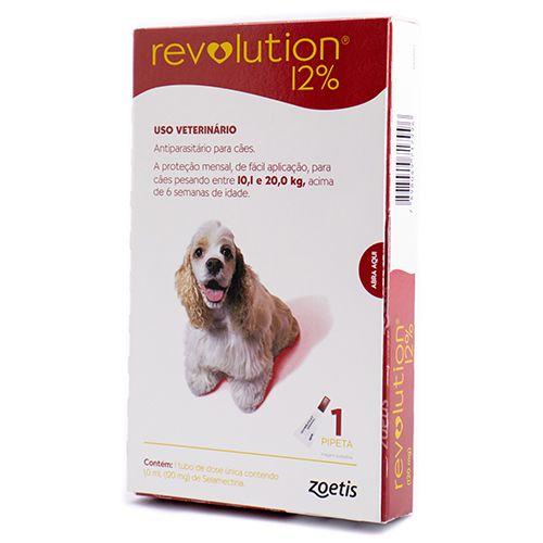 Imagem de Antipulgas Revolution 12% para Cães de 10 a 20Kg Zoetis 1 tubo