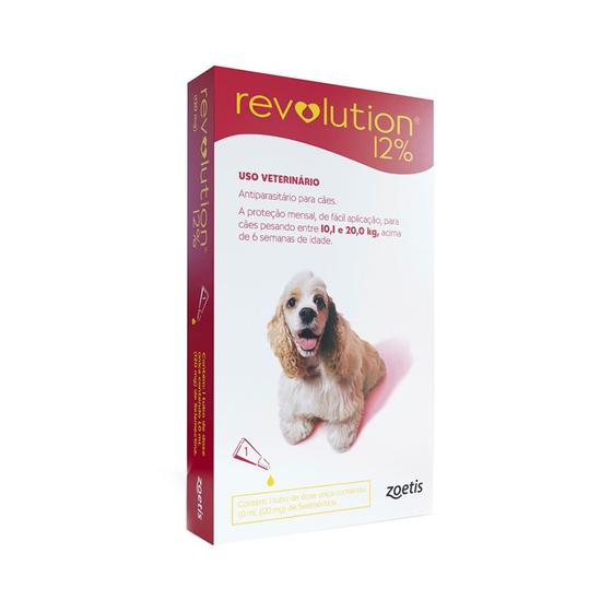 Imagem de Antipulgas Revolution 12% para Cães de 10kg a 20kg 3 Tubos