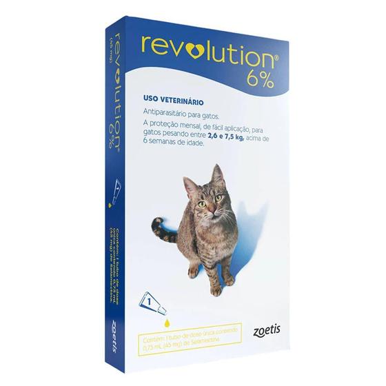 Antipulgas Revolution 6% Gatos 2,6 A 7,5kg A Zoetis Menor preço em Antipulgas Revolution 6% Gatos 2,6 A 7,5kg A Zoetis