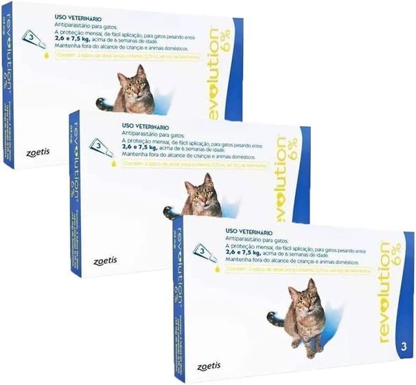 Imagem de Antipulgas Revolution 6% Gatos 2,6 A 7,5kg C/9 Pipetas 