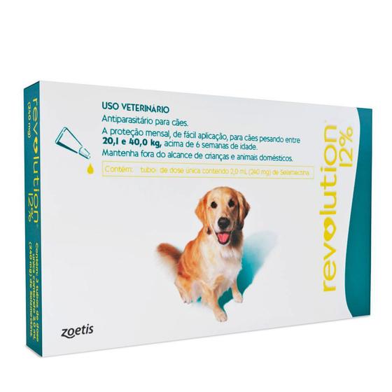 Antipulgas Revolution Cães 20 A 40Kg Cx 3 Pipetas Menor preço em Antipulgas Revolution Cães 20 A 40Kg Cx 3 Pipetas