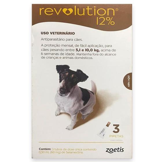 Antipulgas Revolution Cães 5,1 A 10Kg Caixa 3 Pipetas - Zoetis ...