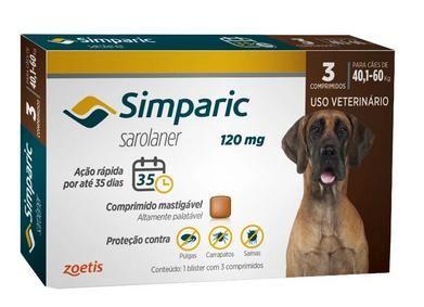 Imagem de Antipulgas Simparic 120 mg para cães 40,1 a 60 kg - Zoetis