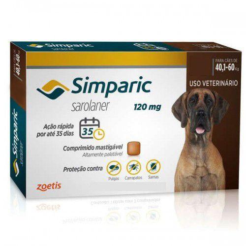 Antipulgas Simparic 120MG para Cães de 40,1 a 60k 1 Comprimido Menor preço em Antipulgas Simparic 120MG para Cães de 40,1 a 60k 1 Comprimido