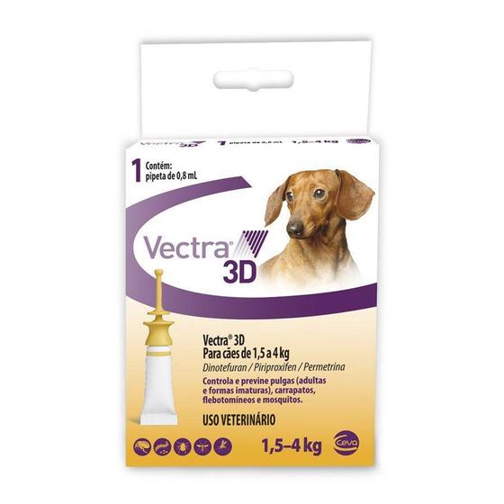 Imagem de Antipulgas Vectra 3D Cães 1,5Kg À 4Kg