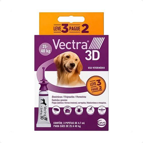 Imagem de Antipulgas Vectra 3d Cães 25kg A 40kg Leve 3 Pague 2 Ceva