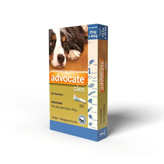 Imagem de Antipulgas Vermes Sarnas Elanco Advocate 4,0 Ml Para Cães De 25 Até 40 Kg 1 Bisnaga