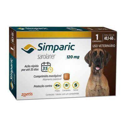 Antipulgas zoetis simparic 120 mg cães 40,1 á 60 kg 1 comp Menor preço em Antipulgas zoetis simparic 120 mg cães 40,1 á 60 kg 1 comp