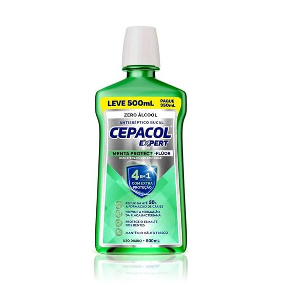 Imagem de Antisséptico Bucal Cepacol Expert Menta Protect + Flúor Sem Álcool 500ml